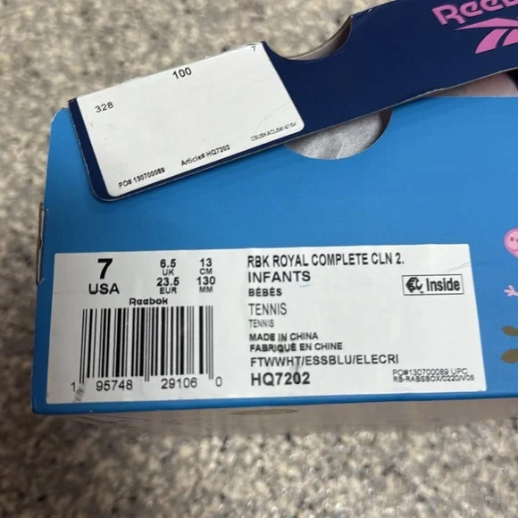 Reebok x Peppa Pig Royal Complete Tennis Shoes Sneakers 7c - Picture 5 of 5